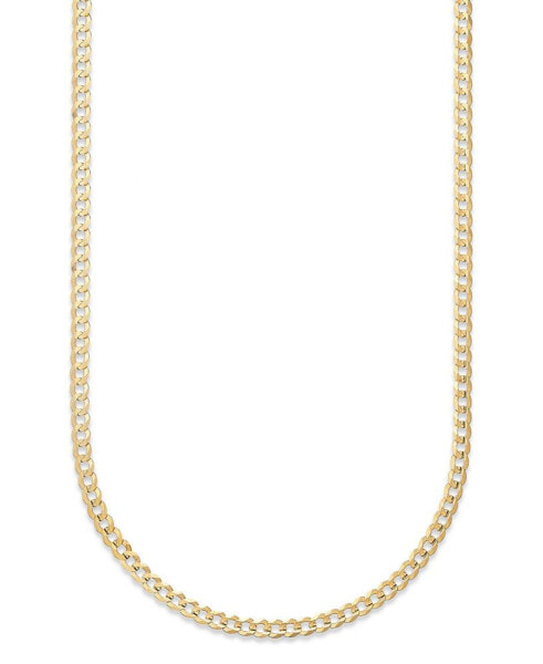 Curb Chain 22" Necklace (3-3/5mm) in Solid 14k Gold