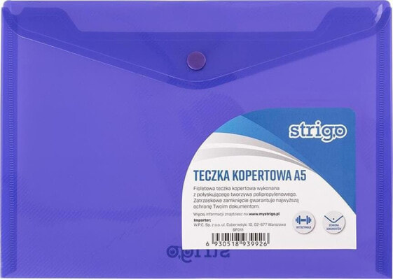 Strigo Teczka kopertowa PP A5 pozioma fioletowa SF011 STRIGO