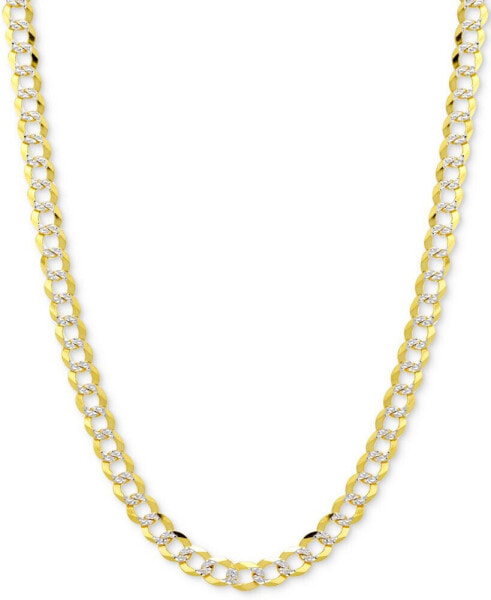 26" Two-Tone Open Curb Chain Necklace (5-3/4mm) in Solid 14k Gold & White Gold