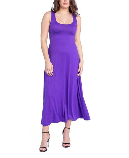 Women's Relaxed Sleeveless Tunic A-Line Long Dress