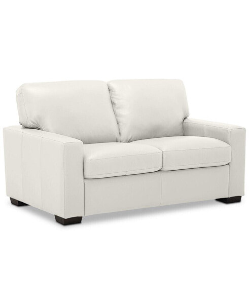 Ennia 59" Leather Loveseat, Created for Macy's