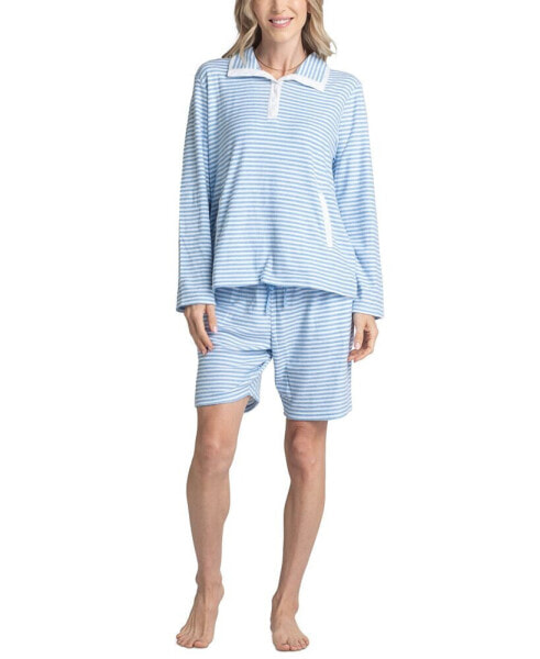 Women's 3-Pc. Tank, Long Sleeve T-Shirt & Bermuda Pajama Set