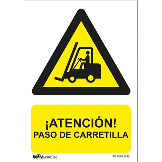 ATM Danger sign attention forklift passage PVC glasspack