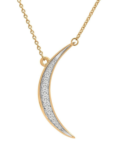 Wrapped diamond Moon Pendant Necklace (1/10 ct. t.w.) in 14k Gold, 17" + 2" extender, Created for Macy's