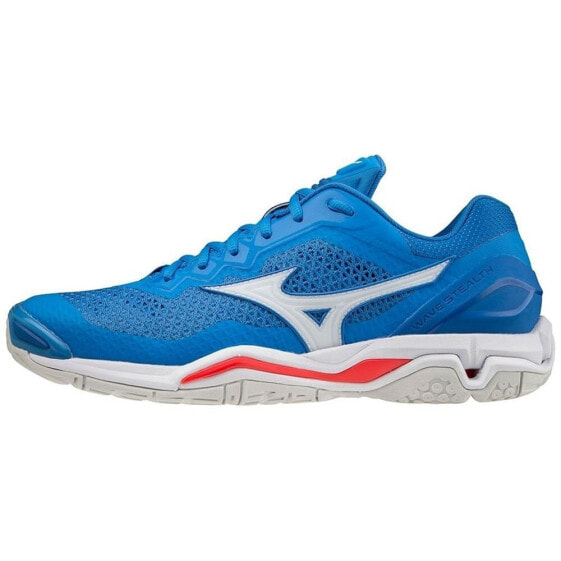 Мужские кроссовки спортивные для бега синие текстильные низкие Mizuno Wave Stealth 5