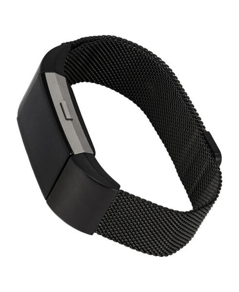 Black Stainless Steel Mesh Band Compatible with the Fitbit Charge 2