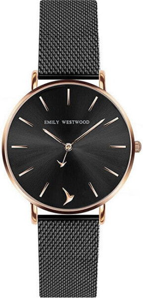 Наручные часы Emily Westwood Silver Dark Black Mesh LAH-3314B.