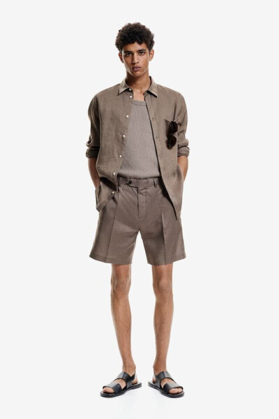 Relaxed Fit Dressy Linen Shorts