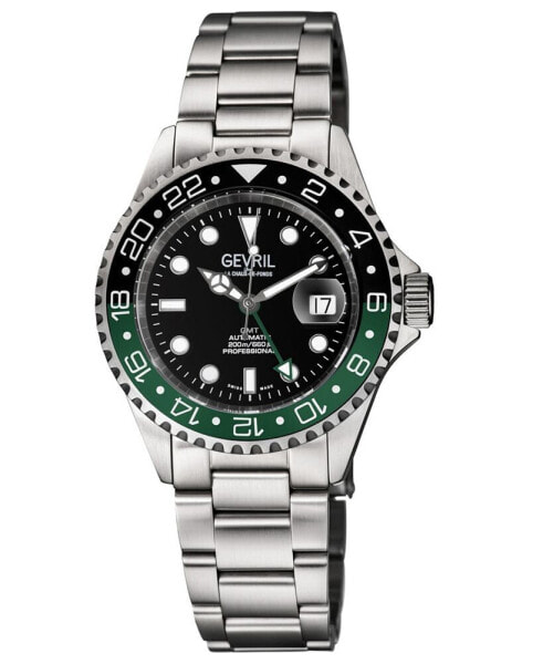 Men's Wall Street Swiss Automatic Silver-Tone Stainless Steel Watch 43mm