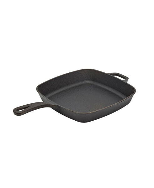 Cast Iron 11" Open Square Fry pan with Assist Handle