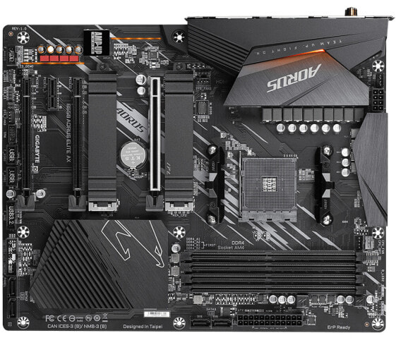 Материнская плата Gigabyte B550 AORUS ELITE AX - AMD - Socket AM4 - 3rd Generation AMD Ryzen 5 - 3rd Generation AMD Ryzen™ 7 - 3rd Generation AMD Ryzen™ 9 - DDR4-SDRAM - 128 GB - DIMM