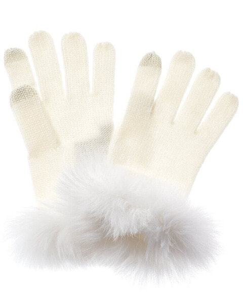 Sofiacashmere Cashmere Gloves Women's White Os