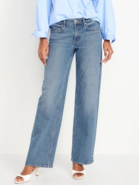 Mid-Rise Wide-Leg Jeans