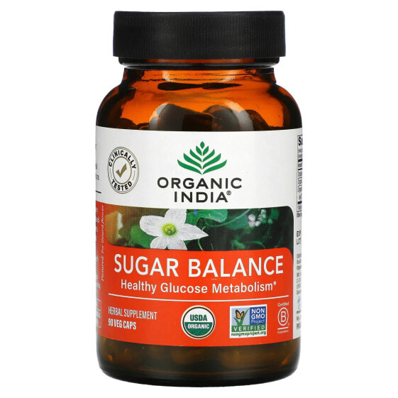 БАД для здоровья ORGANIC INDIA Sugar Balance, 90 вегетарианских капсул
