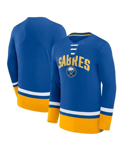 Men's Royal Buffalo Sabres Back Pass Lace-Up Long Sleeve T-shirt