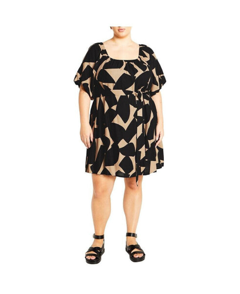 Plus Size Uptown Mini Print Dress