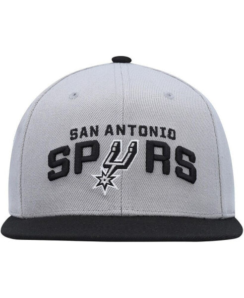 Men's Gray, Black San Antonio Spurs Side Core 2.0 Snapback Hat