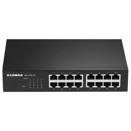 Edimax GS-1016 V2 - Managed - Gigabit Ethernet (10/100/1000) - Full duplex - Rack mounting - Wall mountable