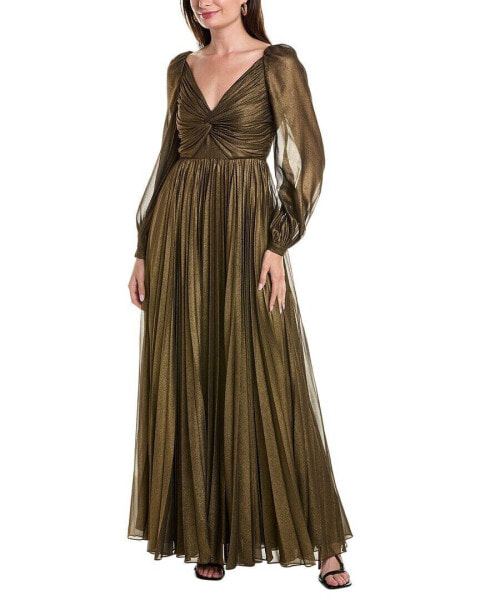 Badgley Mischka Twisted Front Gown Women's Metallic 2