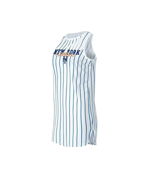 Women's White New York Mets Reel Pinstripe Knit Sleeveless Nightshirt