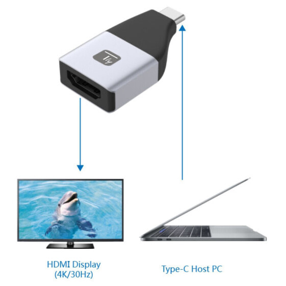 Кабель USB Type-C - HDMI 4K Techly IADAP