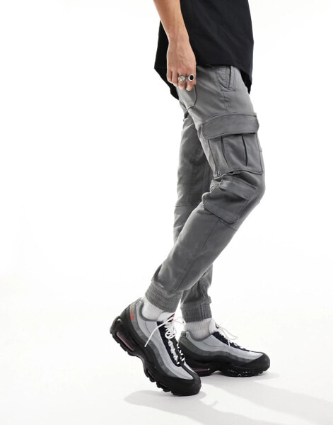 Bershka cargo contrast pocket detail in grey