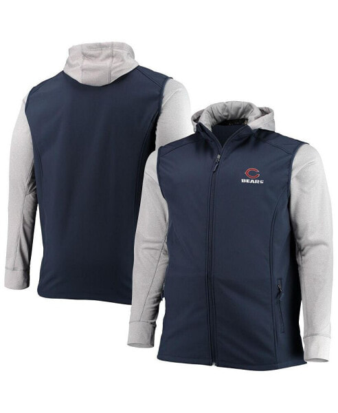 Men's Navy and Gray Chicago Bears Big and Tall Alpha Full-Zip Hoodie Jacket