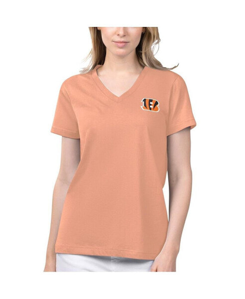 Women's Coral Cincinnati Bengals Game Time V-Neck T-shirt