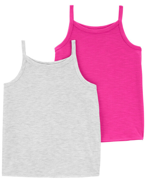 Kid 2-Pack Slub Jersey Pajama Tanks 4