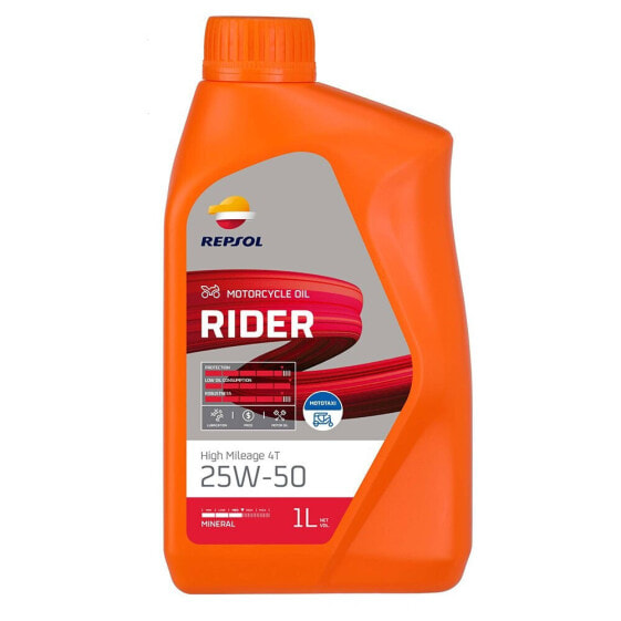 REPSOL Rider High Mileage 4T 25W-50 1L Motor Oil