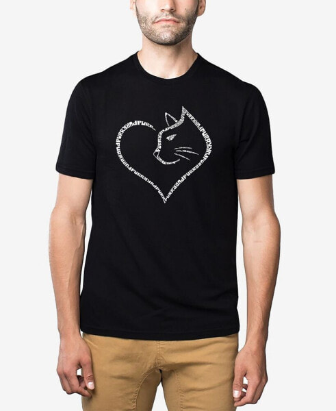 Men's Cat Heart Premium Blend Word Art T-shirt