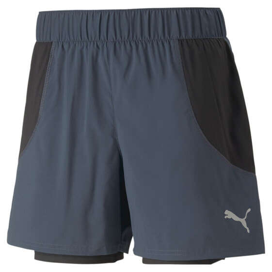 Puma Run 2In1 5 Inch Athletic Shorts Mens Blue Casual Athletic Bottoms 52327716