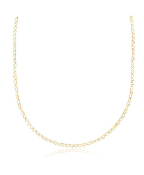 Gold Heart Link Necklace 14K Gold