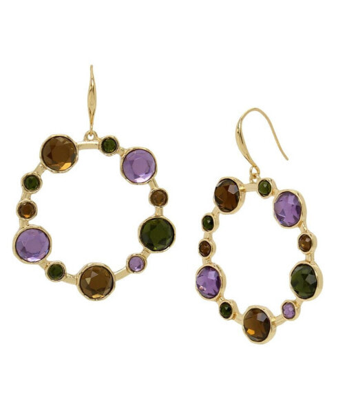 Faux Stone Mixed Gem Drop Earrings