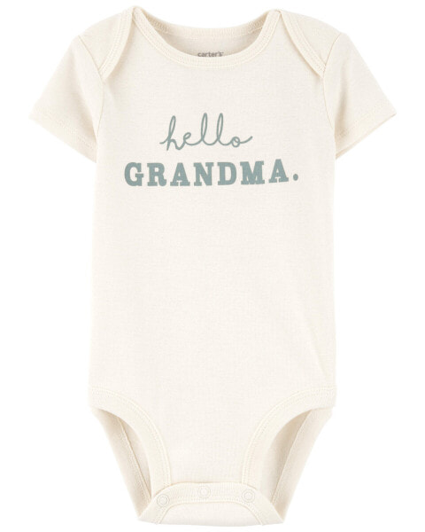 Baby Hello Grandma Announcement Bodysuit 6M