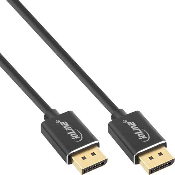 InLine DisplayPort 1.4 cable Slim - 8K4K - black - gold-plated contacts - 1m