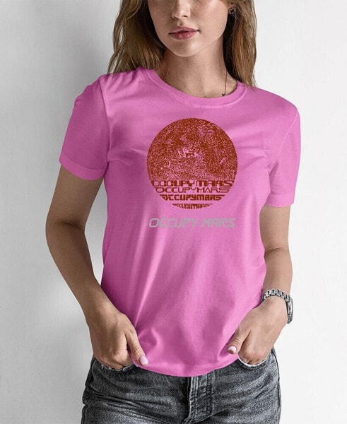 Women's Word Art Occupy Mars T-Shirt