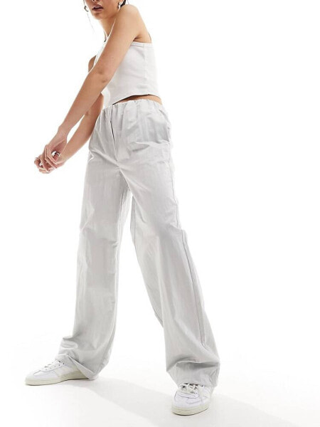 Calvin Klein Jeans soft crinkle parachute trouser in white