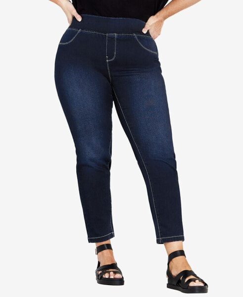 Plus Size Butter Denim Average Length Pull On Jeans