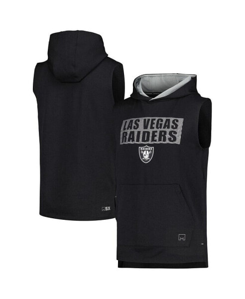 Men's Black Las Vegas Raiders Marathon Sleeveless Pullover Hoodie