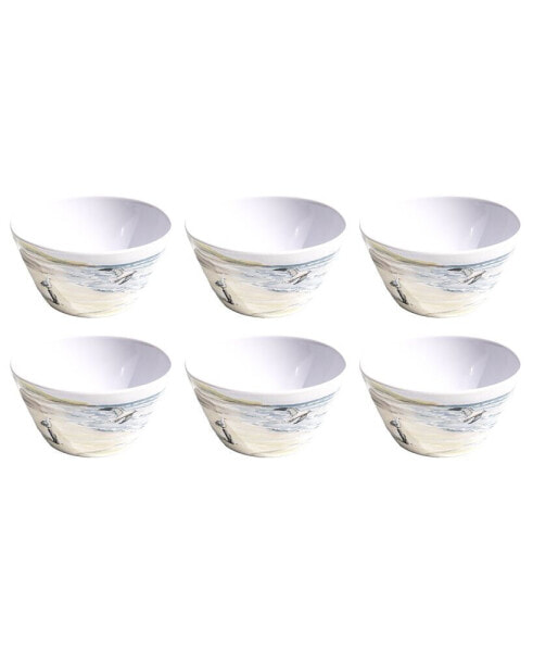 By The Shore 5.9" Cereal Bowls 28 oz, Set of 6, Service for 6
