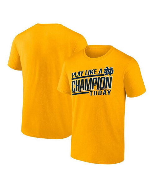 Men's Gold Notre Dame Fighting Irish Play Like A Champion T-shirt