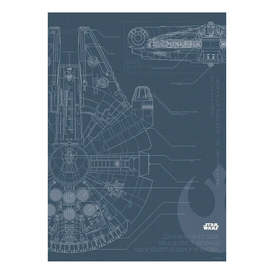 Wandbild Star Wars Blueprint Falcon