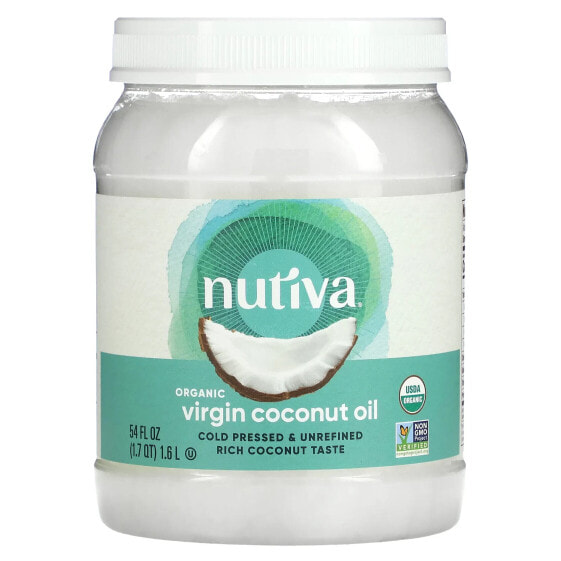 Nutiva, органическое кокосовое масло, первого отжима, 1,6 л (54 жидк. унции)