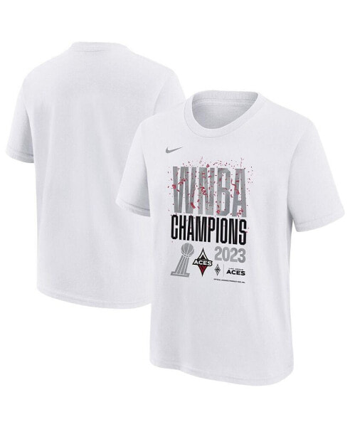 Big Boys and Girls White Las Vegas Aces 2023 WNBA Finals Champions Authentic Parade T-shirt