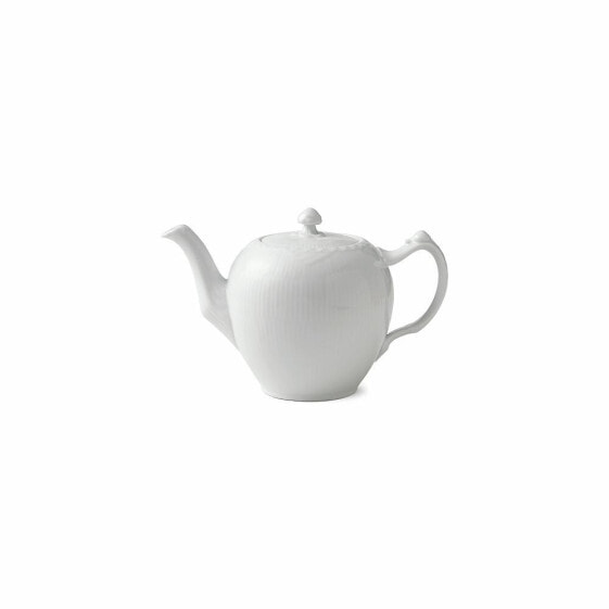 White Fluted Half Lace Tea Pot