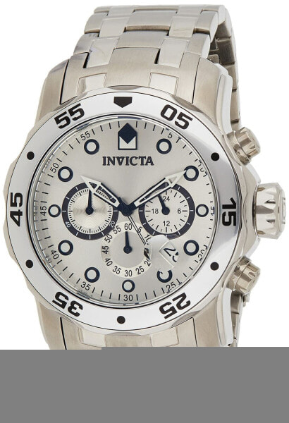 Invicta Men's Pro Diver Collection Chronograph Watch 48mm Silver