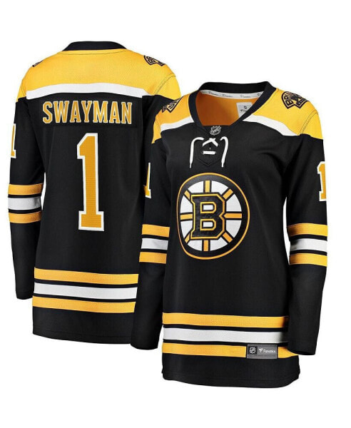 Women's Jeremy Swayman Black Boston Bruins 2017/18 Home Breakaway Jersey