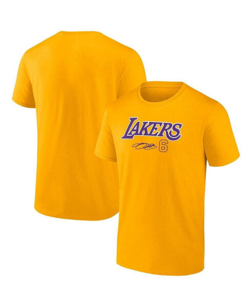 Men's LeBron James Gold Los Angeles Lakers Name and Number T-shirt