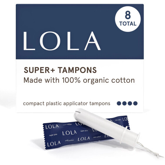 Lola Super Plus Tampons CompactLola Light Tampons Compact Тампоны из органического хлопка с аппликатором Супер плюс 8 шт